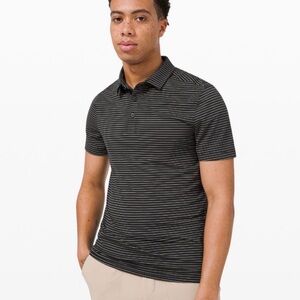 NWT Lululemon Evolution Polo Black and White Striped Men’s Large